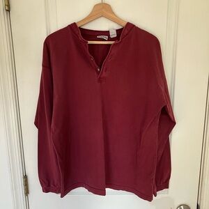 🎉 3/$15 Red Long Sleeve Henley Shirt L